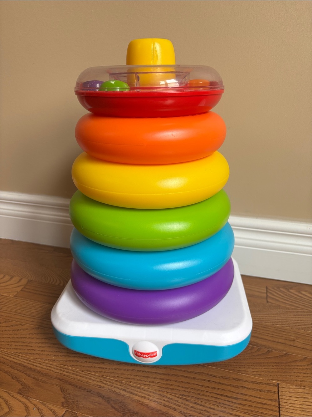Fisher-Price Bright Stack & Spin Rainbow Ring Stacker - Multicolor